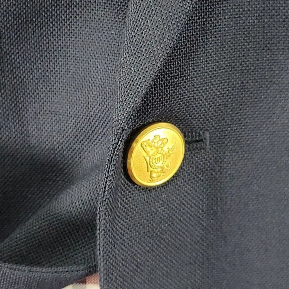 Stafford Men's‎ Sport Coat Blazer Two Button Deep Navy Polyester Wool Size 38R